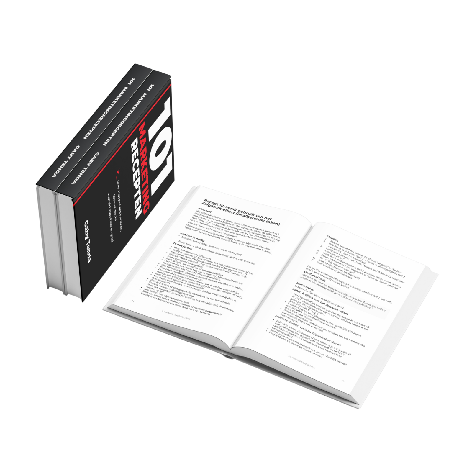 Boek 101 marketingrecpeten open