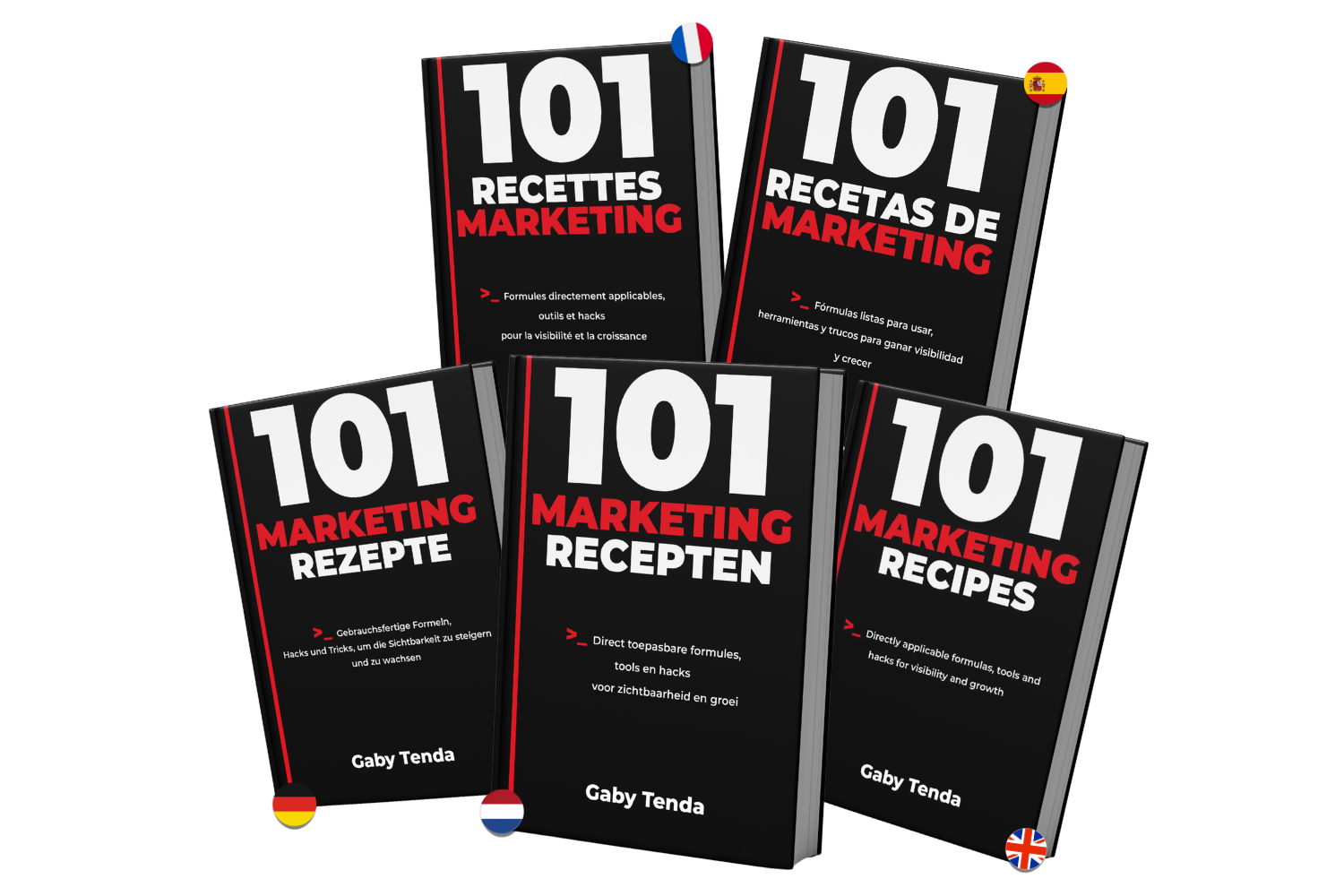 5 talen beschikbaar boek Gaby Tenda